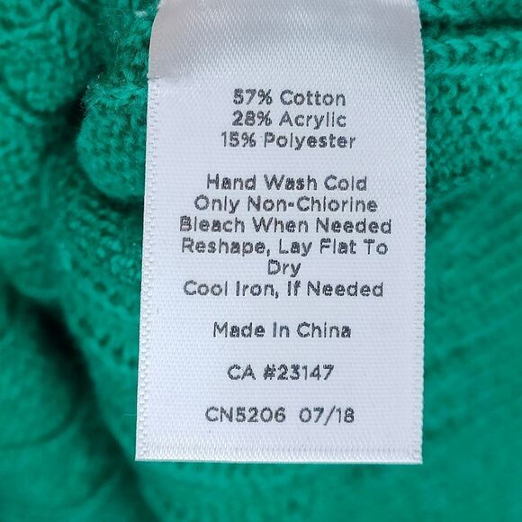 Talbots Green Cable Knit Button Design Long Sleeve Sweater - Picture 7 of 7